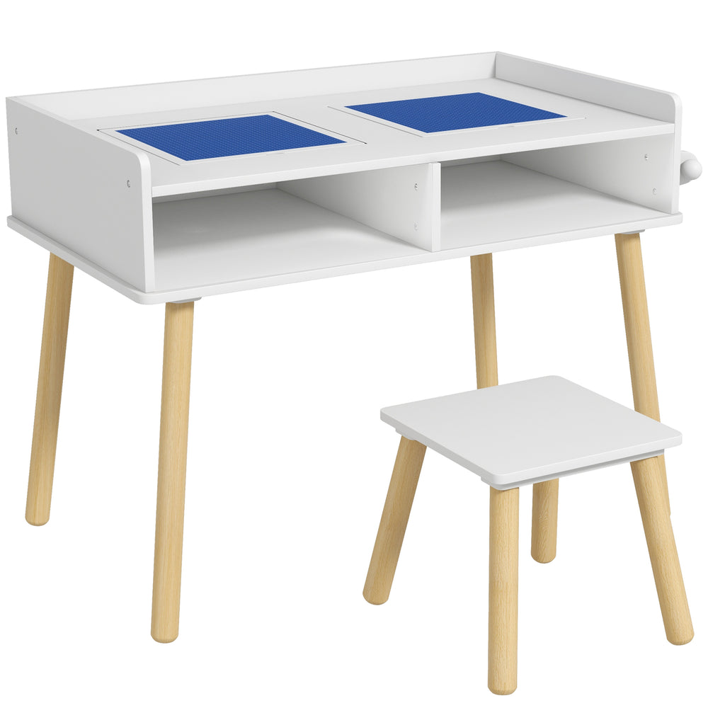 3-in-1 Table and Chair Set for Playing, Drawing, Reading, Art, Crafts, Playroom, Blue