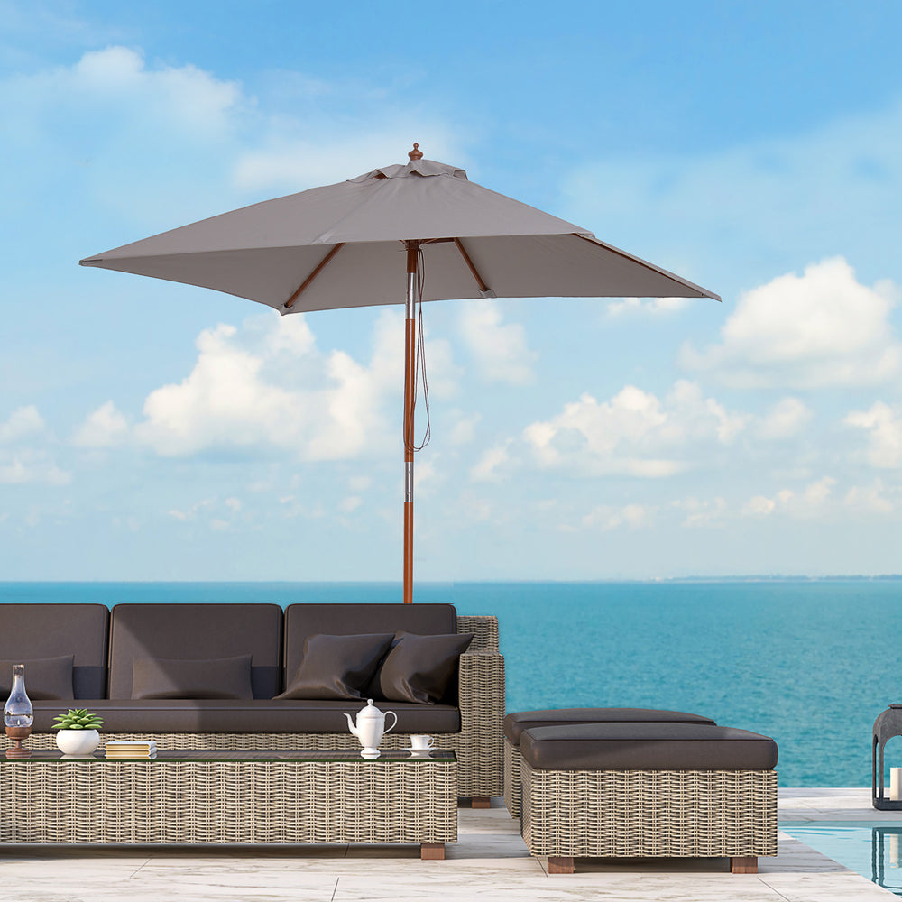 6.6-foot umbrella, grey