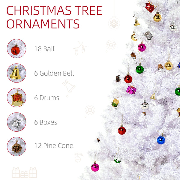 Sapin de Noël artificiel blanc de 5 pieds avec décorations