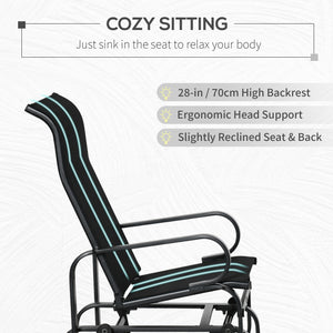Fauteuil à bascule en tissu mesh respirant, noir