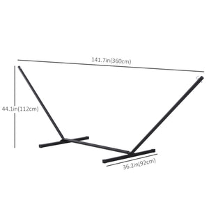 Support de hamac extra long de 11,8 pi de long, robuste, cadre en métal, installation simple, noir