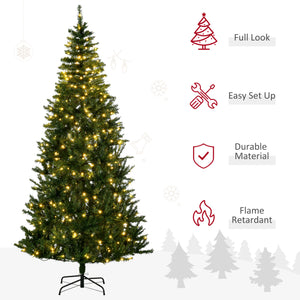 Sapin de Noël artificiel pré-éclairé de 7,5 pieds avec lumière LED blanc chaud