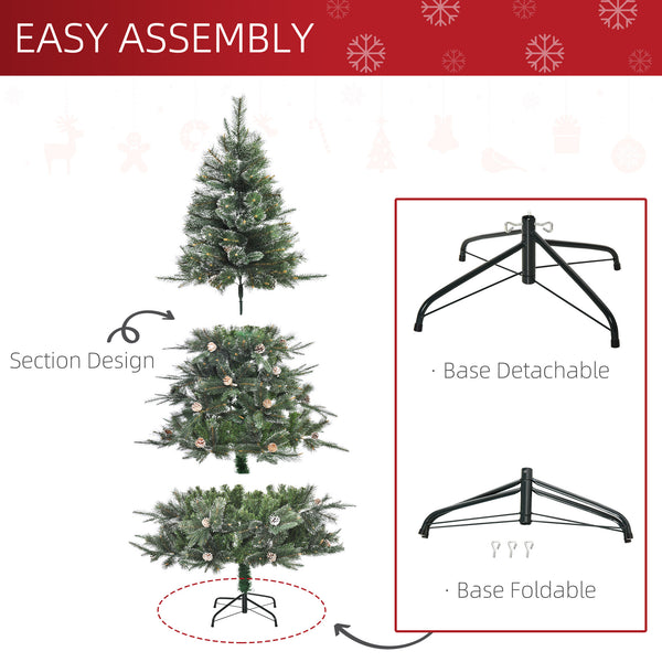 Sapin de Noël artificiel de 6 pieds avec ouverture automatique et pomme de pin