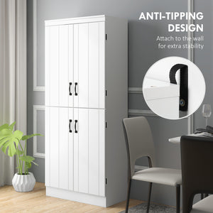 4-door storage unit with adjustable shelves, white