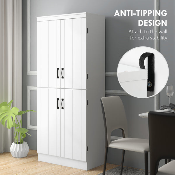 4-door storage unit with adjustable shelves, white