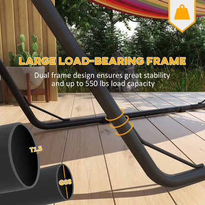 Support de hamac de 3,1 m, réglable, compatible avec les hamacs de 2,7 à 4,3 m, robuste, noir