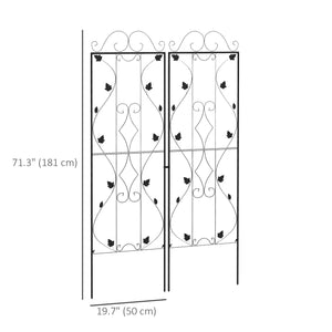 Ensemble de 2 treillis métalliques pour plantes grimpantes