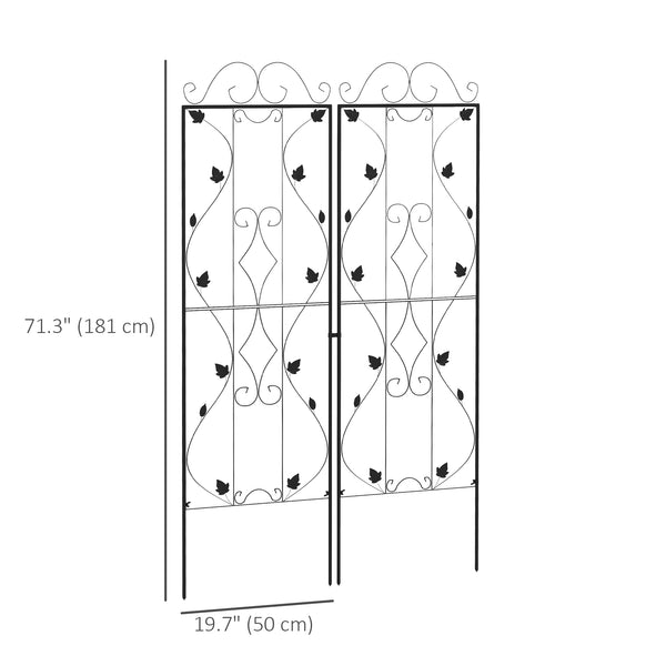 Ensemble de 2 treillis métalliques pour plantes grimpantes