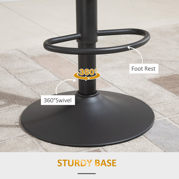 Set of 2 brown faux leather bar stools