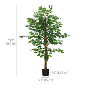 Artificial Ficus, 1.5m tall, artificial indoor plant with pot, for interior decoration