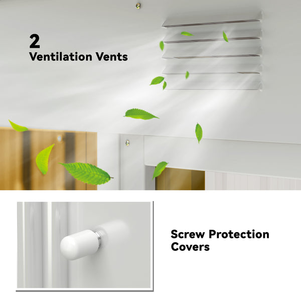 Metal garden shed with lockable sliding doors and ventilation, yellow