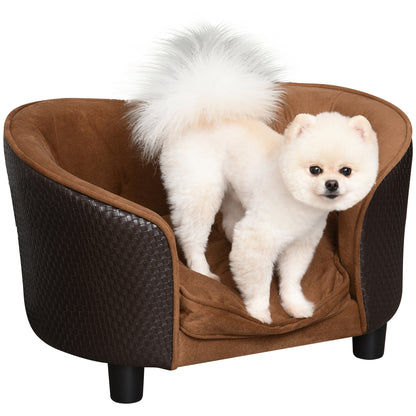 Canapé surélevé pour chien avec coussin amovible et lavable