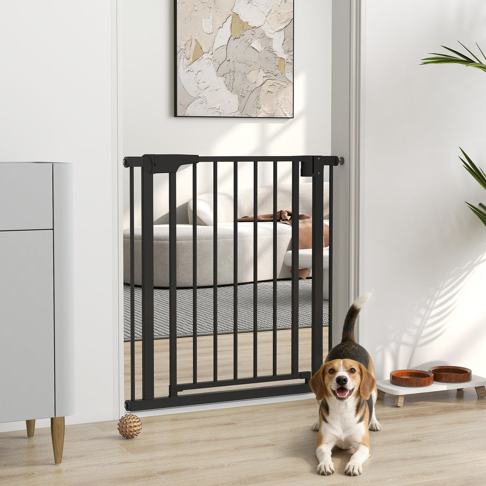 Barrière de sécurité avec fermeture automatique, noire