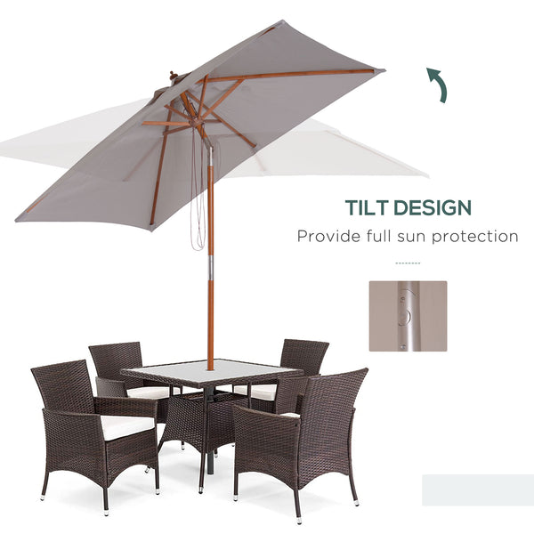 Parasol de 6,6 pieds, gris