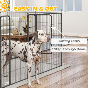 24 Panels 39" Height Heavy Duty Dog Playpen for Small Medium Large Dogs, Grey