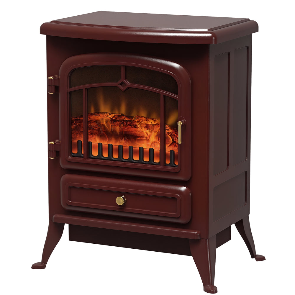 Cheminée électrique autonome de 40 cm 750/1 500 W, rouge/brun