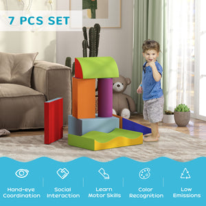 Lot de 7 blocs d'escalade en mousse souple modulaires pour enfants