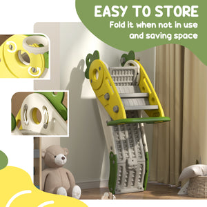 Toboggan pliable 3 en 1 pour tout-petits avec panier de basket jaune