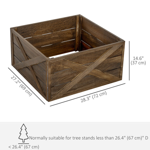 Cache-sommier pour sapin de Noël finition en bois vieilli foncé