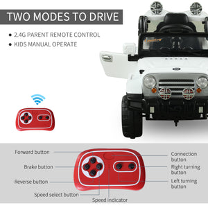 Jeep 12V with remote control, white