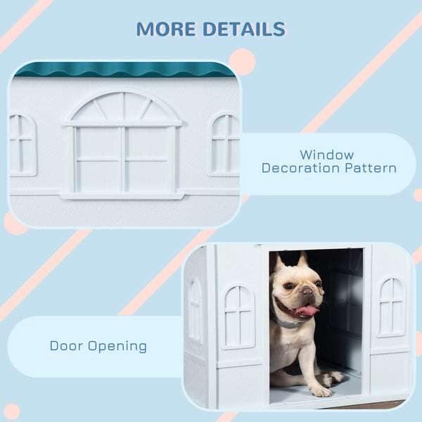 Outdoor plastic dog house with vents