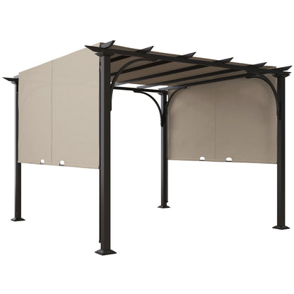 Pergola d'extérieur 10' x 10', abri solaire, structure en acier, beige
