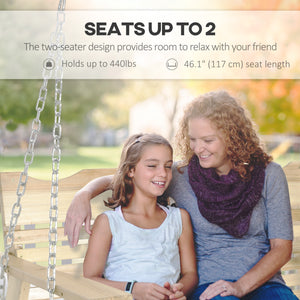 Balancelle de porche 2 places, bois naturel