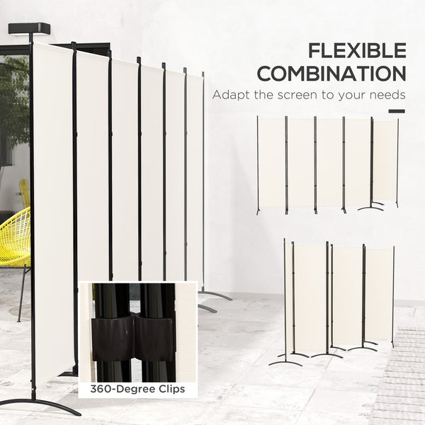 Paravent pliable à 6 panneaux, protection UV30+, beige