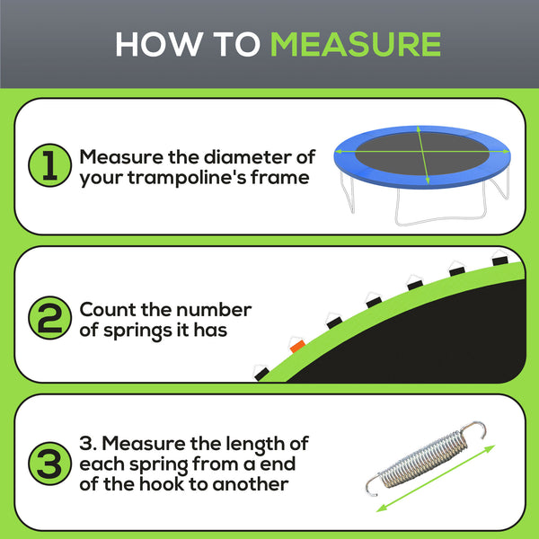 Soozier Trampoline Replacement Mat, Fits 14' Trampoline w/ 80 V-Hooks & 5.5" Springs (Spring & Frame not Included), Green