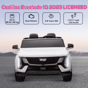 Cadillac Escalade 12V, voiture électrique pour enfants sous licence, avec télécommande, blanc