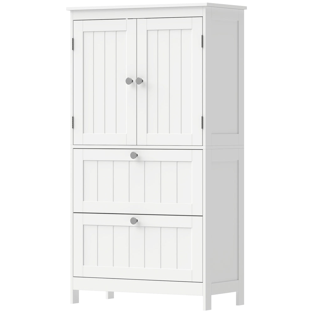 Bathroom storage cabinet with 2 drawers and adjustable shelf, white