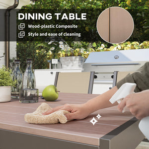 Ensemble de salle à manger d'extérieur 7 pièces avec table rectangulaire