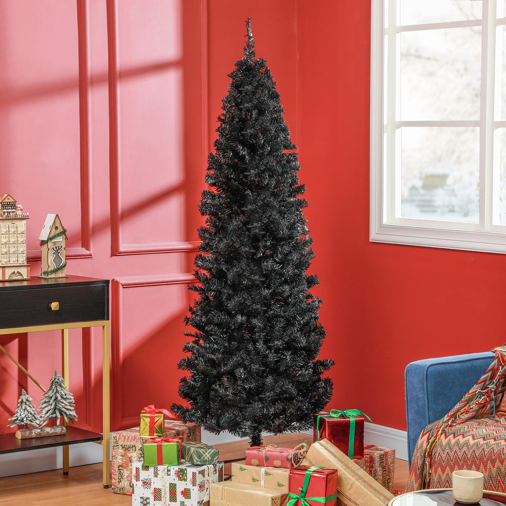 Sapin de Noël artificiel noir de 6 pieds avec ouverture automatique