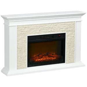 Cheminée électrique de 1400 W avec manteau blanc