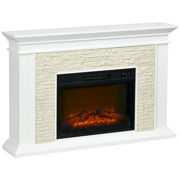 Cheminée électrique de 1400 W avec manteau blanc