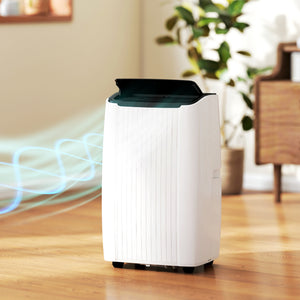 14,000 BTU 5-in-1 Portable Air Conditioner with Cooling, Heating, Dehumidifying, Fan, Sleep Mode, Wi-Fi Voice Control, White