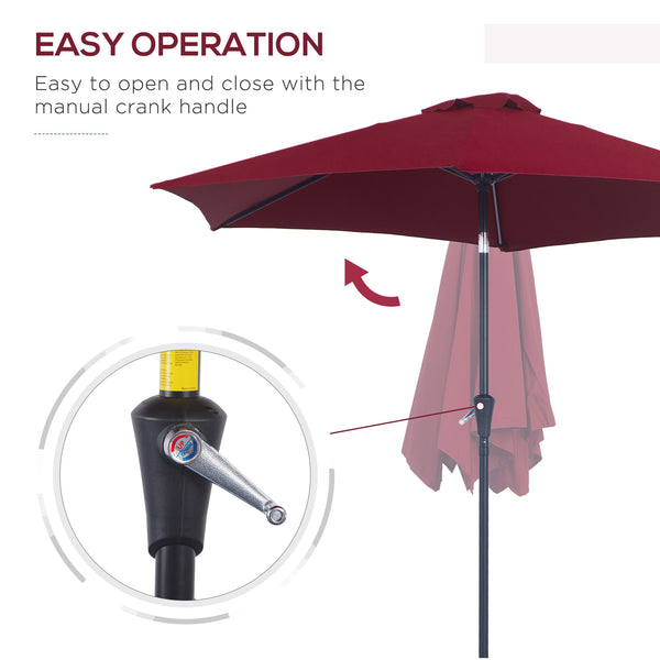Parasol de terrasse de 8,5 pieds, rouge bordeaux