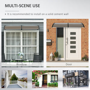 Auvent de porte et fenêtre 6,6 x 3,1 pieds, marron