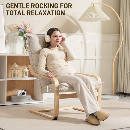 Fauteuil d'appoint rembourré avec pieds et accoudoirs incurvés, blanc crème