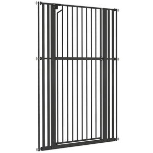 Barrière haute pour animaux 63 po, largeur réglable, noire