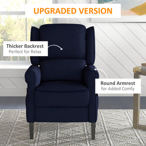 Fauteuil de massage inclinable à dossier relevable, bleu