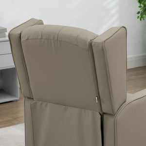 Fauteuil d'appoint moderne en similicuir avec rembourrage épais, kaki