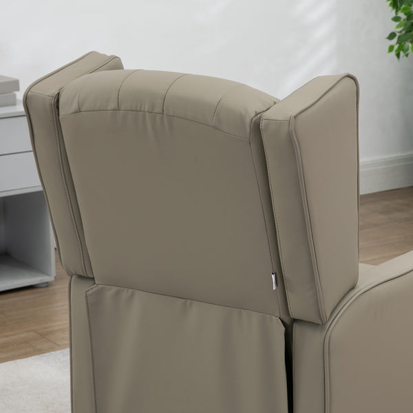 Fauteuil d'appoint moderne en similicuir avec rembourrage épais, kaki