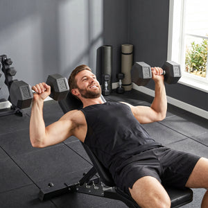 Ensemble de 2 haltères hexagonaux de 35 lb avec revêtement en caoutchouc – Noir