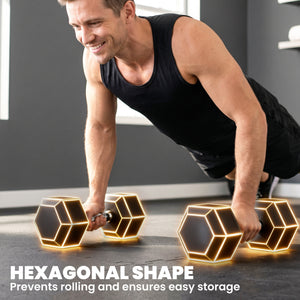 Ensemble de 2 haltères hexagonaux de 35 lb avec revêtement en caoutchouc – Noir
