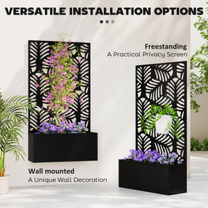 Jardinière métallique avec treillis pour plantes grimpantes