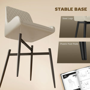 Set of 4 upholstered kitchen chairs, beige