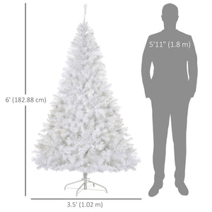 Sapin de Noël artificiel pré-éclairé de 6 pieds avec lumière LED blanc chaud