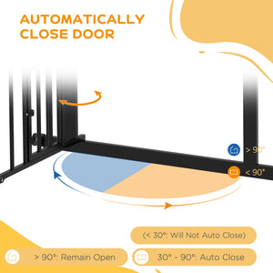 Self-closing pet gate, black