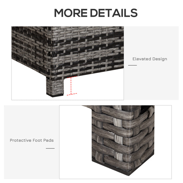 Table d'appoint d'extérieur en rotin synthétique PE
